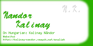 nandor kalinay business card